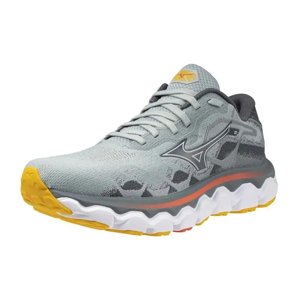 Mizuno Wave Horizon 7 Running Shoes Lead Nickel Gray Orange Stability Sneaker